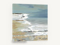 Misty Shore Surf, blue grey coastal seascape painting, coastal canvas wall art print ready to hang