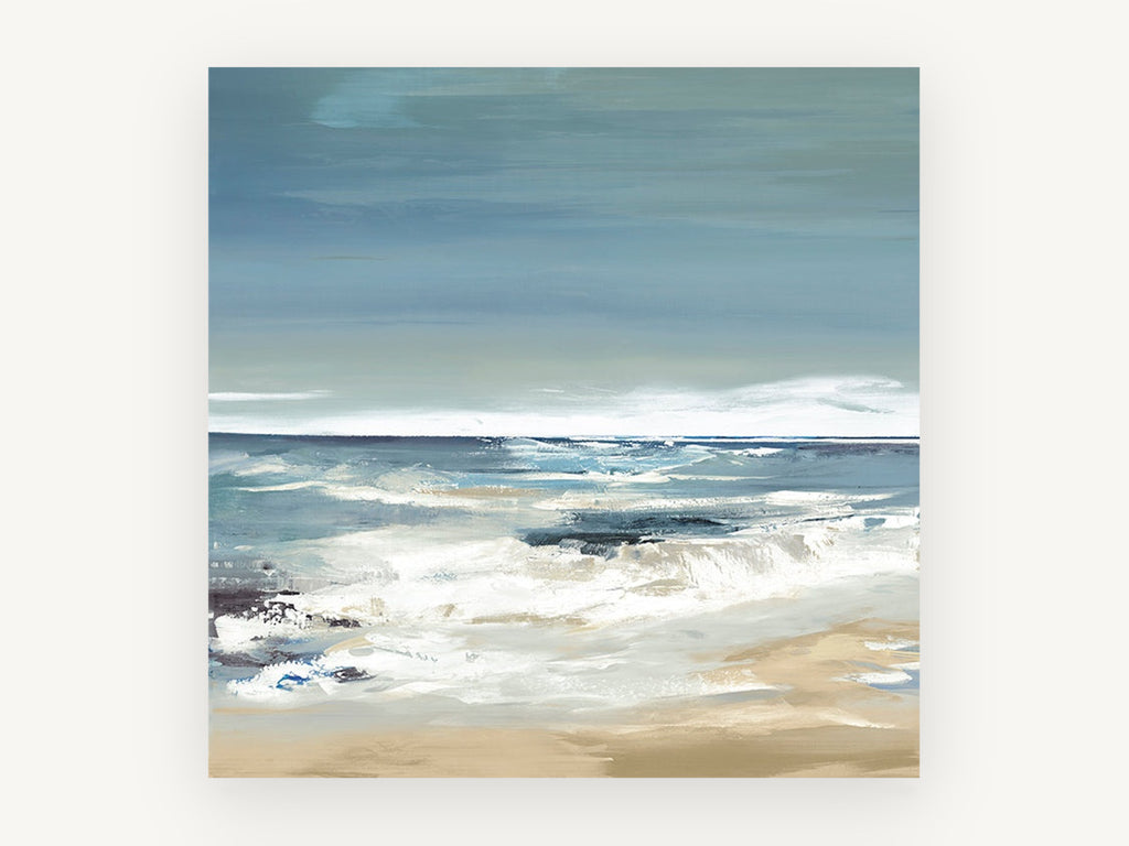 Quiet Shore Break, coastal canvas wall art print, front view