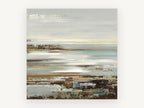 Misty Shoreline Strata, coastal canvas wall art print, front view