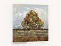 Russet Grove Reflections, autumn tree grove landscape painting, landscape canvas wall art print ready to hang