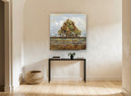 Russet Grove Reflections landscape canvas print on the wall of a hallway