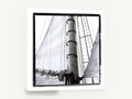 Mast and Canvas, sailing mast black and white photograph, coastal canvas wall art print ready to hang