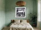 Coiled Rigging Lines coastal canvas print on the wall of a bedroom