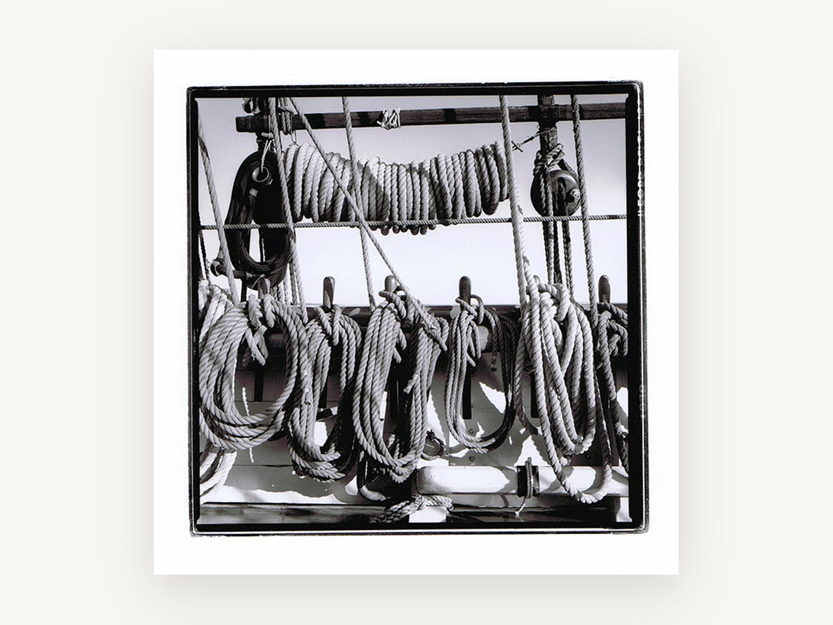 Coiled Rigging Lines, coastal canvas wall art print, front view
