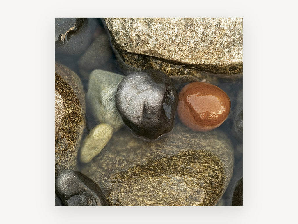 Wet Pebble Pool, coastal canvas wall art print, front view