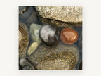 Wet Pebble Pool, coastal canvas wall art print, front view