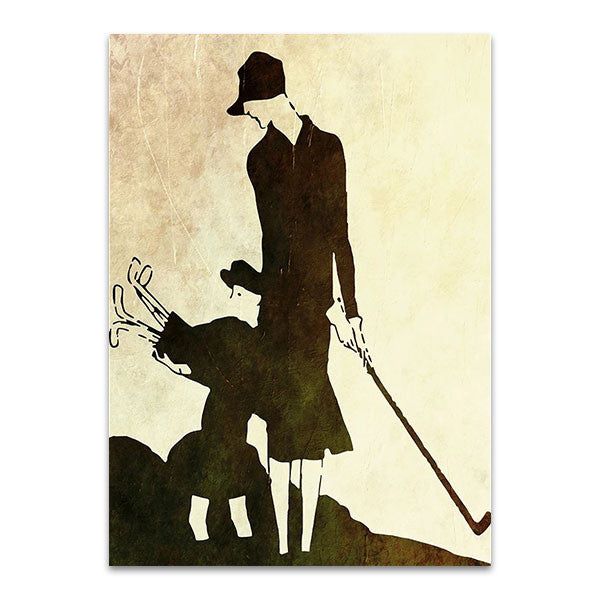 Lady and Child Golfer Wall Art Print