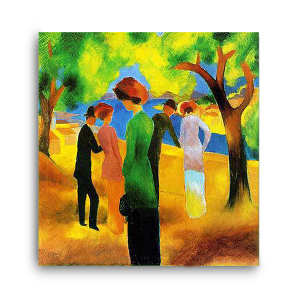 August Macke | Lady in a Green Jacket