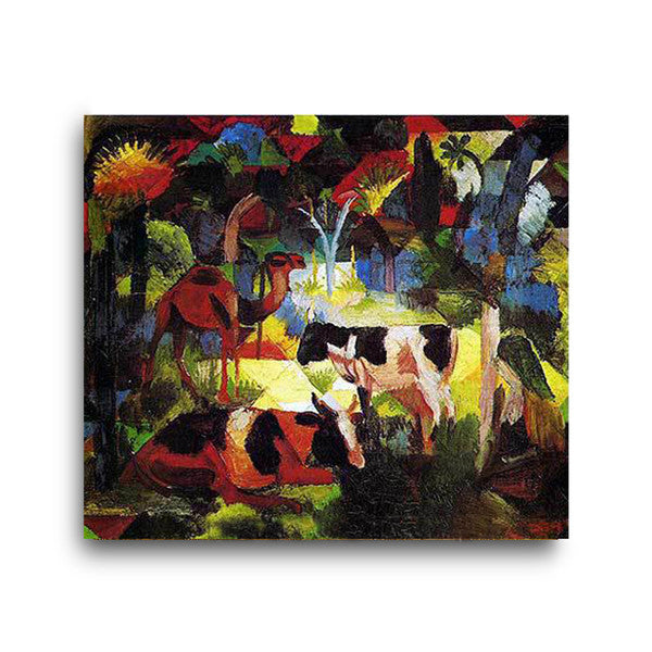 August Macke | Landscape with Cows and Camel