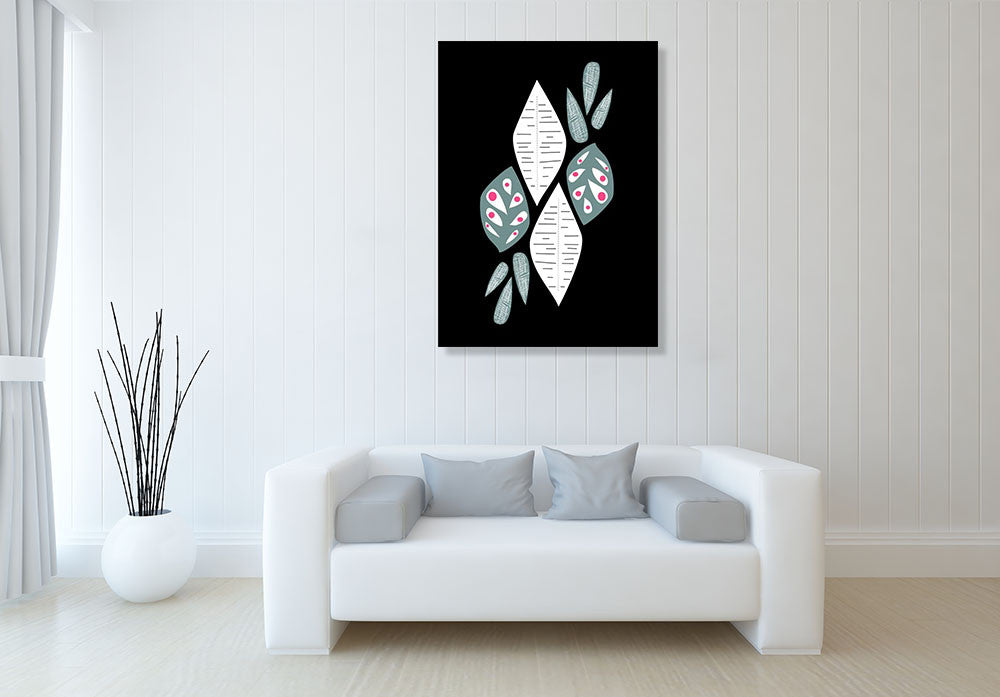Leaf Pattern II Wall Art Print on the wall