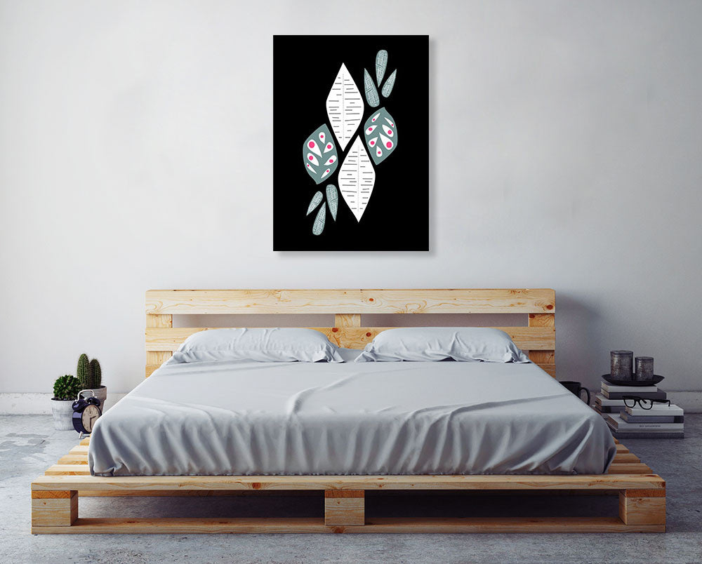 Leaf Pattern II Wall Art Print on the wall