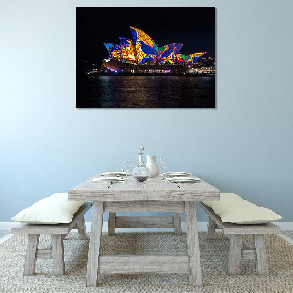 Lighting of Sydney Opera Wall Print on the wall