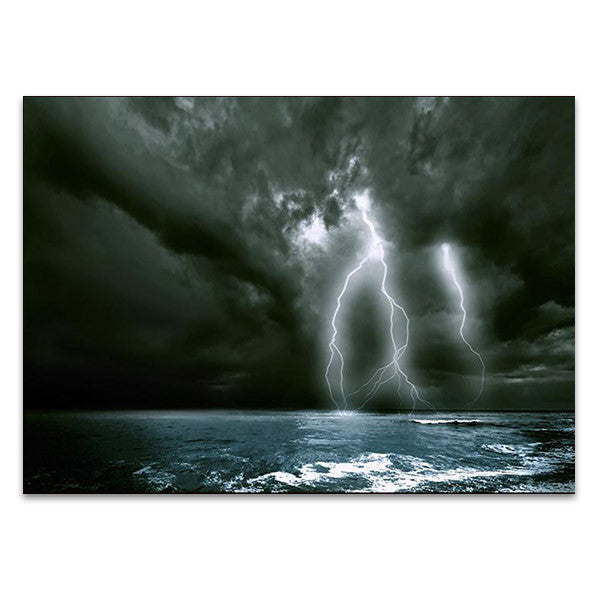 Lighting over the Sea Wall Art Print