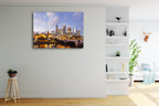 Lights of Melbourne City Wall Art Print on the wall
