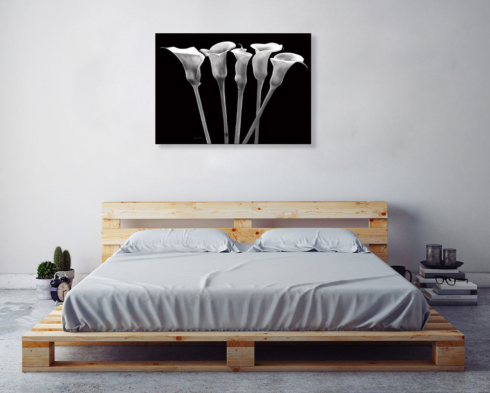 Lilies at Night Wall Art Print on the wall