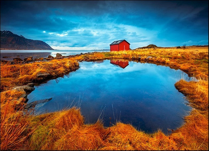 Lofoten Lake House Wall Art Print