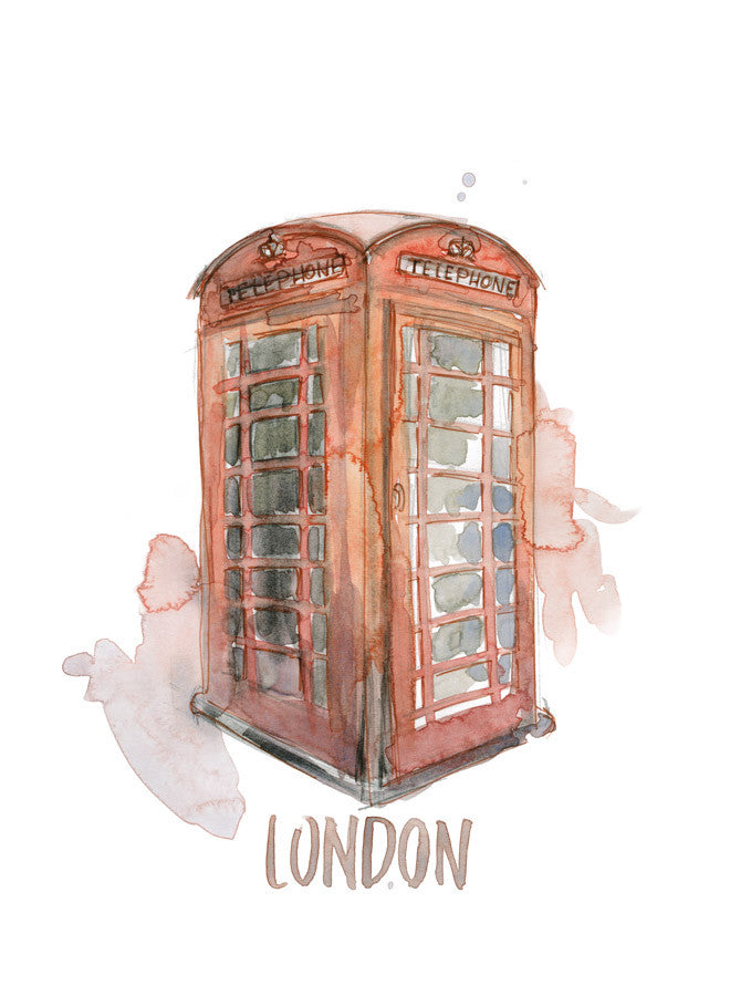London Booth Wall Art Print