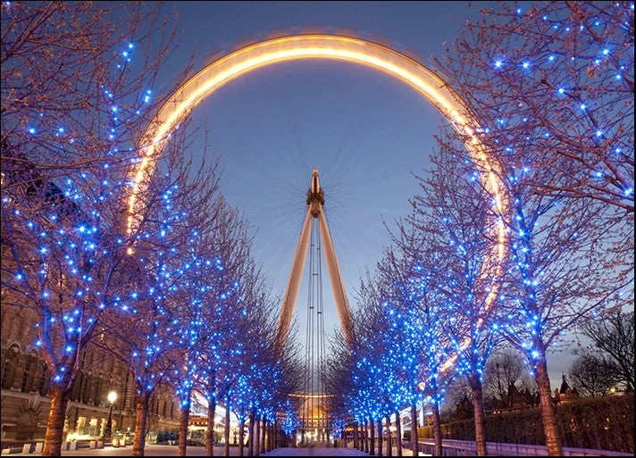 London Eye at Night Wall Art Print