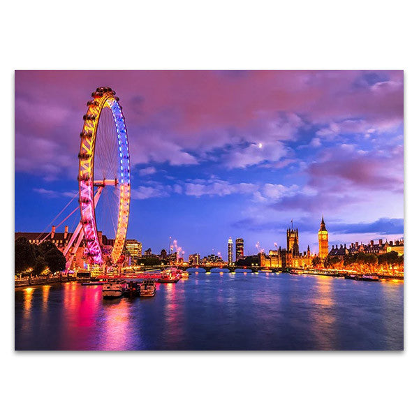 London Eye at Twilight Wall Art Print