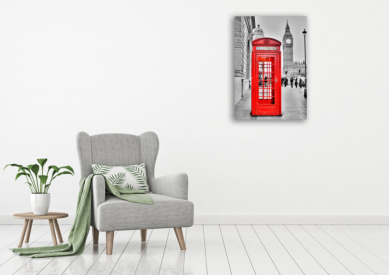 London Phone Wall Art Print on the wall