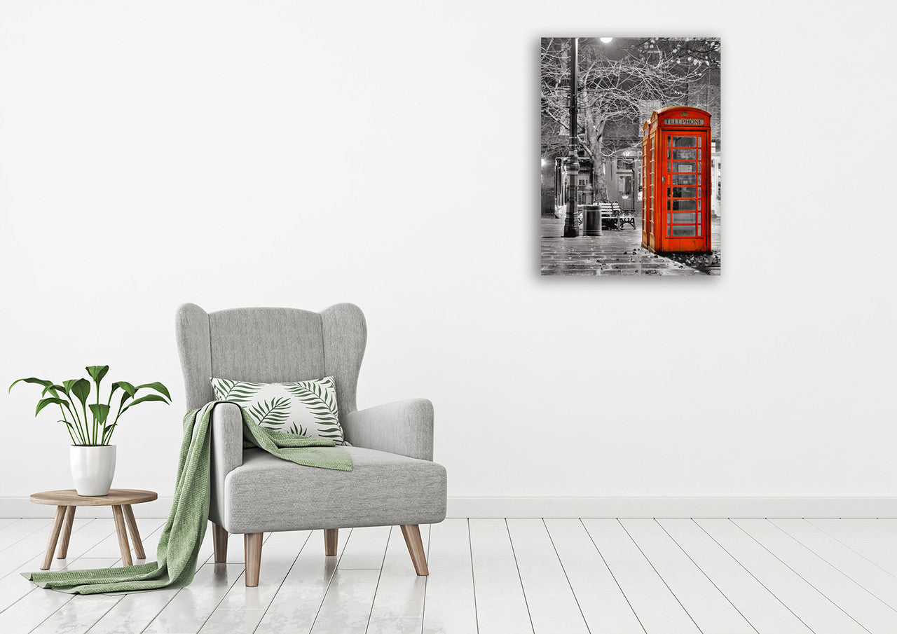 London Red Phone Wall Art Print on the wall