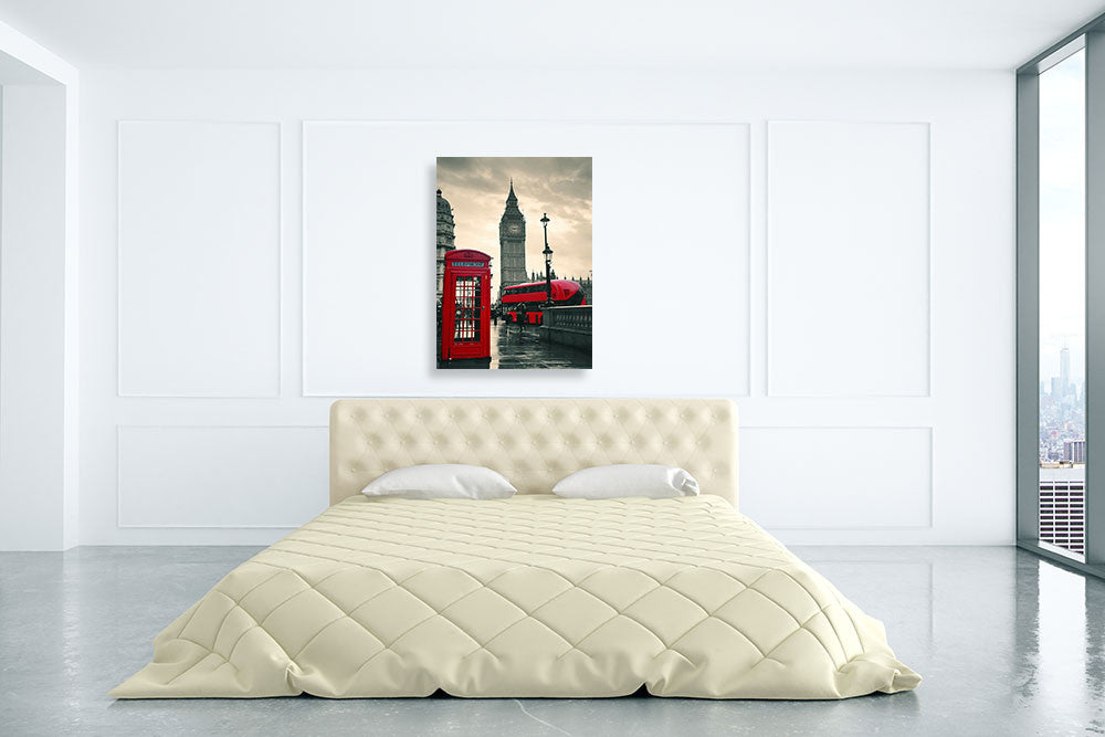 London Red Telephone Box Print on the wall