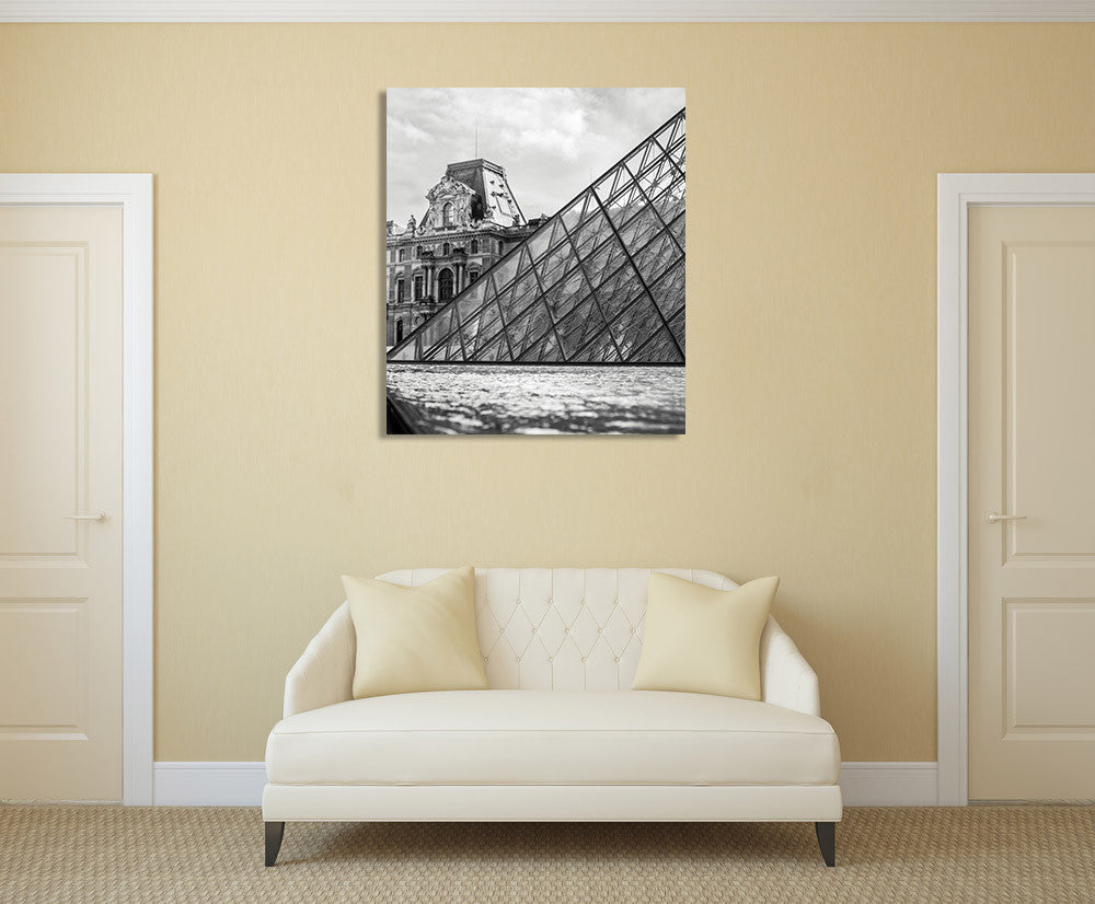 Louvre New Meets Old Wall Art Print on the wall