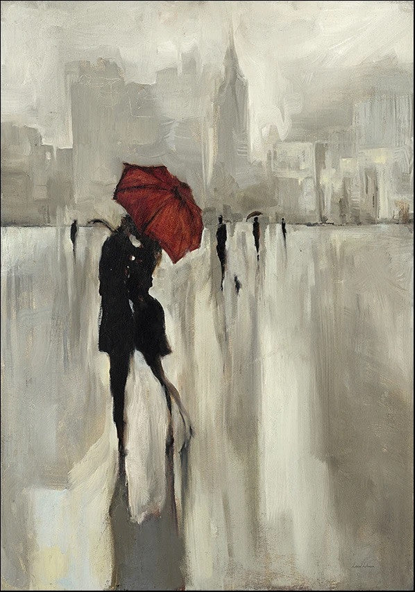 Lovers Under the Rain Wall Art Print
