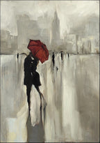 Lovers Under the Rain Wall Art Print