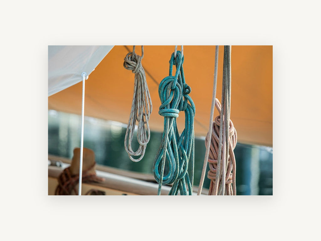 Coiled Lines Aloft, coastal canvas wall art print, front view