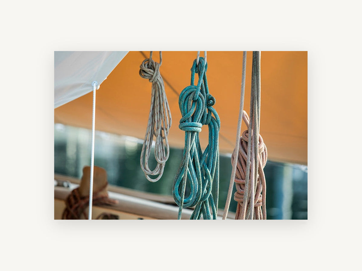 Coiled Lines Aloft, coastal canvas wall art print, front view