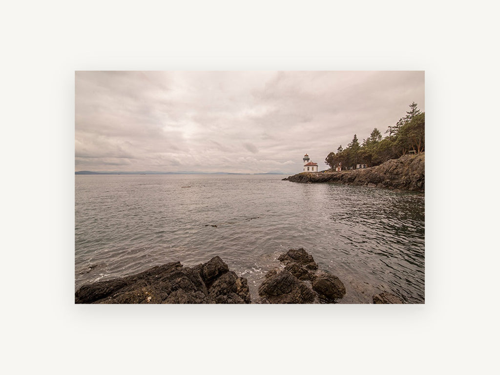 Quiet Point Light, coastal canvas wall art print, front view