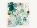 Teal Glass Blossoms, teal blossoms watercolour floral abstract, floral canvas wall art print ready to hang