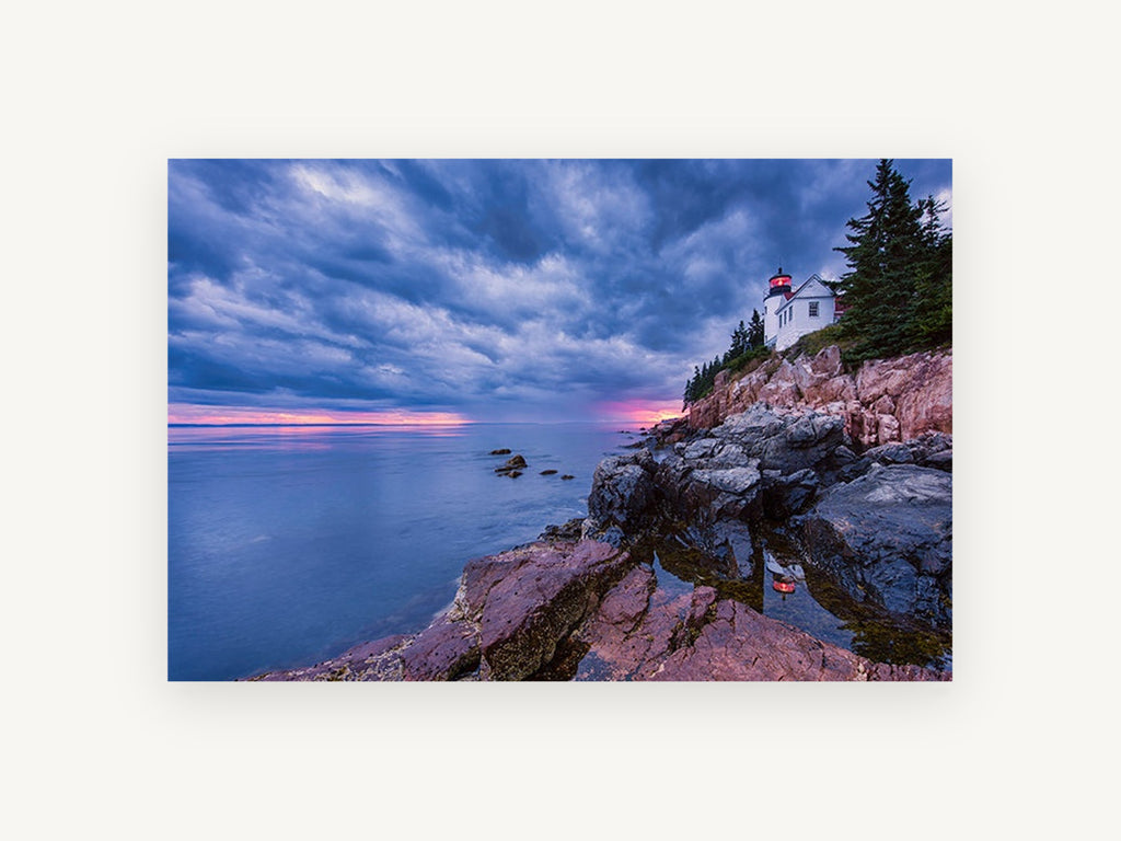 Beacon Reflections, coastal canvas wall art print, front view