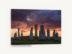 Standing Stones Dusk, standing stones sunset photograph, landscape canvas wall art print ready to hang
