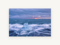 Ice in the Surf, coastal canvas wall art print, front view