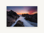 Granite Channel Dusk, coastal canvas wall art print, front view