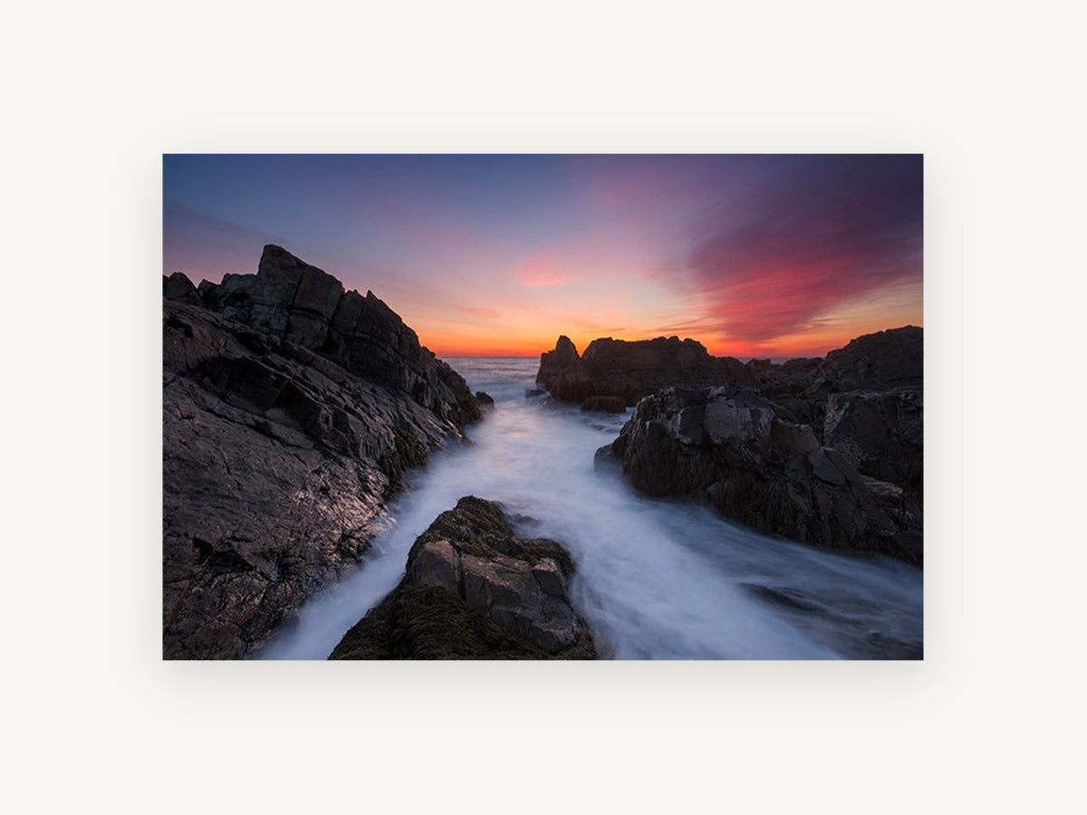 Granite Channel Dusk, coastal canvas wall art print, front view