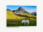White Horse Below Peak, white horse mountain valley photograph, landscape canvas wall art print ready to hang