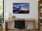 Faithful Sentry at Dusk coastal canvas print on the wall of a study