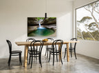 Emerald Rock Pool landscape canvas print on the wall of a dining room
