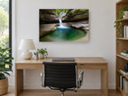 Emerald Rock Pool landscape canvas print on the wall of a study