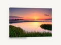 Marsh Tide Sunset, sunset over tidal marsh photograph, coastal canvas wall art print ready to hang