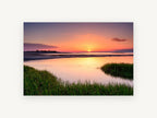 Marsh Tide Sunset, coastal canvas wall art print, front view