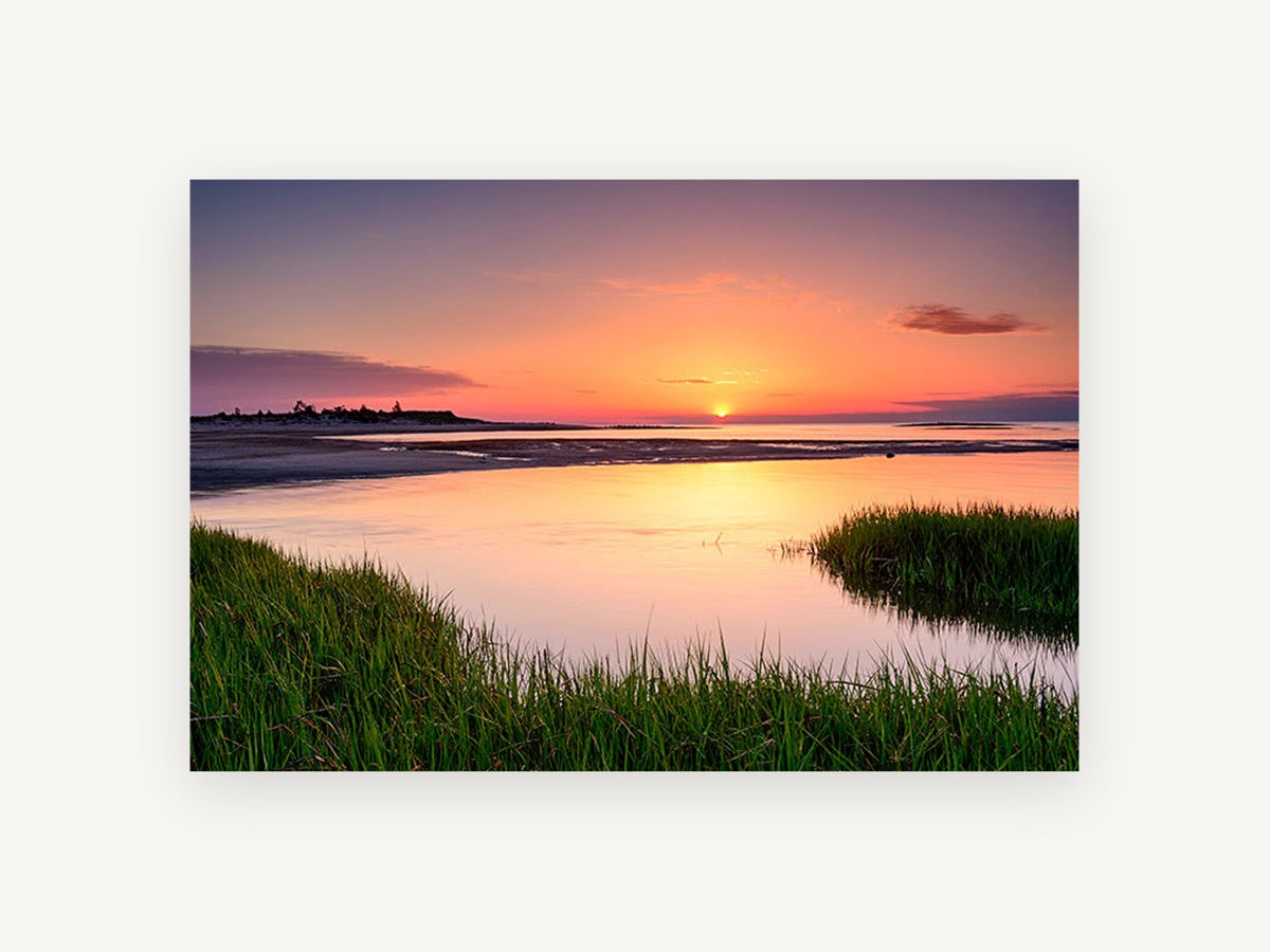 Marsh Tide Sunset, coastal canvas wall art print, front view