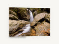 Autumn Falls Gorge, autumn waterfall rocky gorge photograph, landscape canvas wall art print ready to hang
