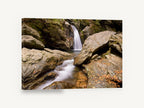 Autumn Falls Gorge, autumn waterfall rocky gorge photograph, landscape canvas wall art print ready to hang