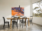 Amber Peaks Road landscape canvas print on the wall of a dining room