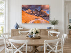 Amber Peaks Road landscape canvas print on the wall of a Hamptons dining room