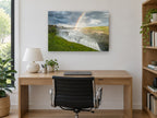 Rainbow Over the Falls landscape canvas print on the wall of a study